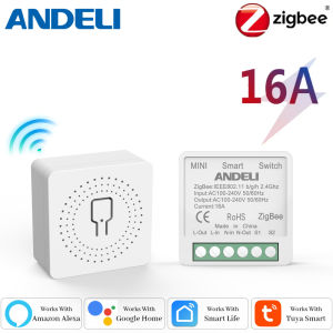 ANDELI | Tuya Smart Life DIY Mini Smart Light Switch Zigbee16A Two-Way Control with APP Remote Timer Compatible with Alexa And Google Hom