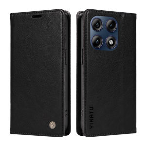 szhaiyu | Leather Wallet Magnetic Flip Case for Motorola Moto Edge 60 70 X70 Air G86 G56 G06 G67 Pro Fusion Power Lychee Grain Card Hoder