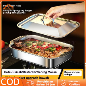 Panci stainless steel 304 silver Ukuran 37cm/41cm/45 Panggangan ikan persegi panjang dari baja tahan karat 304 panci dalam untuk rumah tangga nampan komersial panggangan panggangan ikan untuk kompor induksi panci anti lengket.