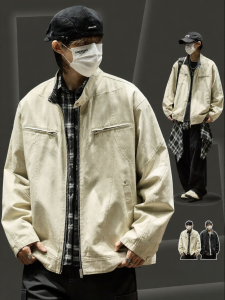 SZON | Mens Vintage Grid Patchwork Harrington Jacket Cotton