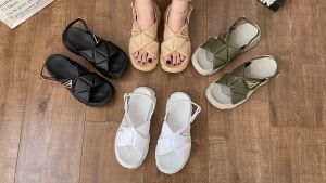 Inaso Sepatu Sendal Wedges Tali Wanita Sandal Slop Korea Empuk Non Slip HSN129