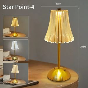 Rechargeable Crystal LED Desktop Lamp Touch Activated Decorative Table Night Light for Bedroom Bar Home Ornament