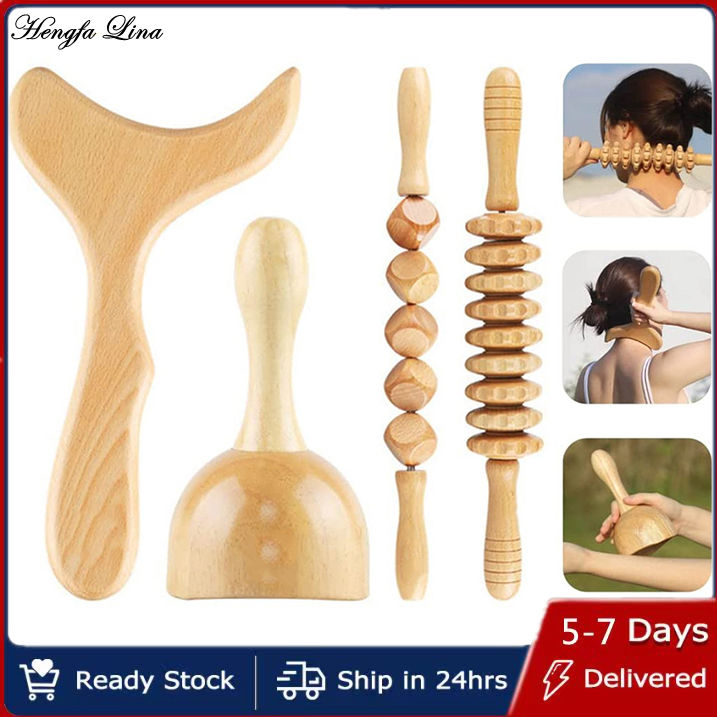 Hengfa Lina 1 Set Wood Therapy Massage Tools, Lymphatic Drainage & Cellulite Massager