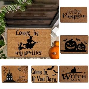 Witch Pumpkin Printed Floor Door Mat Non Slip Super Absorbent Kitchen Rugs Halloween Home Decor Entrance Carpet Drying Footpad