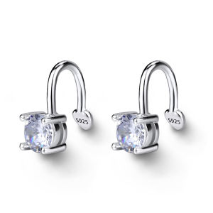 Hoa Tai Kẹp Hình Trái Tim Bằng Bạc Nguyên Chất Không Cần Đục Lỗ Cho Nữ Hợp Kim Đồng Vàng Chống Dị Ứng Đính Đá Zircon Hoa Tai Thời Trang Mới