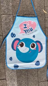 (With Arm Sleeves) Kids Cartoon Apron Art Painting Elephant Duck Owl Monkey Kids Children Waterproof Kitchen Apron