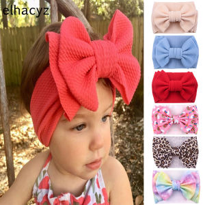 Phụ Kiện Tóc Cho Bé Gái Băng Đô Nơ To 7 Inch Kiểu Turban Thun Băng Đô Buộc Tóc Cho Trẻ Em Nơ To Thời Trang Thường Ngày