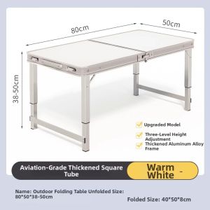 Foldable Adjustable Portable Aluminum Outdoor Table