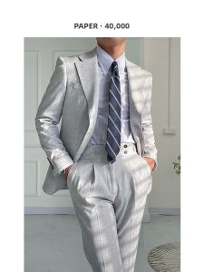 Italian Style Business Gentleman Gray Suit