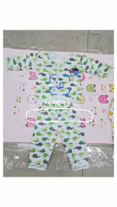 Isi 1 Pcs / 3 Pcs Setelan Baju Bayi Newborn Saffenda / Baju Bayi Lengan Panjang Kancing Depan