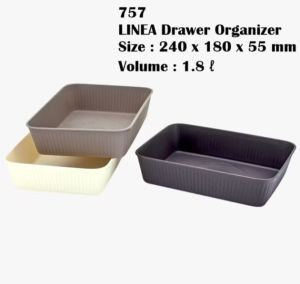 Green Leaf 757 keranjang plastik wadah besar laci organizer 18 liter LINEA DRAWER new serbaguna