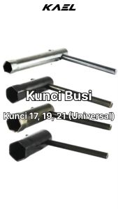 Kunci Busi 17-19-21 Motor Bebek-Matic-Sport Honda Yamaha Suzuki C70/Grand/Satria FU/Beat FI-F1-Pop-Street/GL Pro-100/Vario 110-125-150 LED/Scoopy/Revo-Absolute/Blade/Karisma/Supra-X-125-Fit New/Mio Soul-Sporty-GT-M3-Z-S/X-Ride/NMAX/Aerox/PCX 150-160/ADV 2
