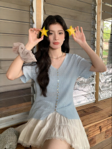 Mixd | Áo Cardigan Knit Tay Ngắn Phong Cách Thoáng Mát Hè