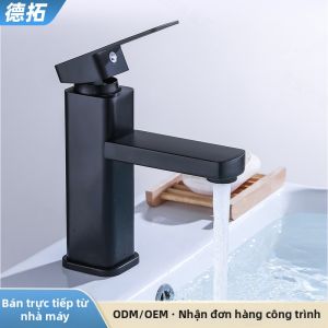 Vòi Rửa Lavabo Hình Vuông Một Lỗ Nóng Lạnh