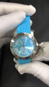 Max XS36 Trendy Sports Silver Steel/Sky Blue Dial Silicone Strap Womens Watch 36mm 5-MAX554