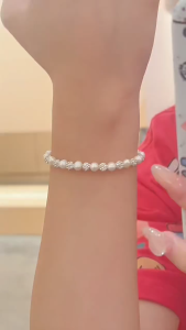 S925 Sterling Silver Natural Pearl Shambhala Bracelet for Women a luxurious and uniquely styled new jewelry piece.