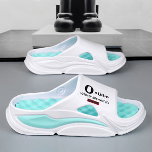 Mens Summer Outdoor Basketball Sports Slippers Soft Bottom Anti-Slip Beach One-Strap Comfortable EVA Flat Heel Trendy Slippers