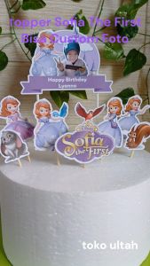 Topper Cake Sofia the First (Custom Foto) untuk Dekorasi / Hiasan Kue Ulangtahun / Ultah Anak