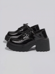 Warrior | Platform Loafers 7cm Heel Black