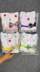 Gaun Anak Perempuan Katun & Dress Renda Kotak untuk Anak 2 Tahun