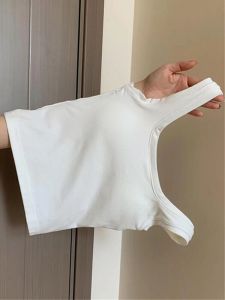 Áo Ba Lỗ Không Dây Cổ Vuông Màu Trắng Ngọt Ngào Và Cay Nồng Có Đệm Ngực Cho Nữ Mùa Hè Có Thể Mặc Ngoài Trời Thể Thao Lưng Đẹp