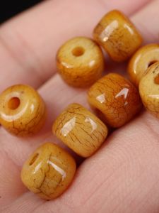 Premium Oil-Rich Buckle Beads Full Patterned Cowbone Barrel DIY Tibetan Handcraft Bracelet Cultural Artifacts