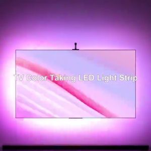 Smart TV Backlight with AR Sensor Music Sync RGBIC Strip Lights for TV Screen Atmosphere light 3.8m for 55 inch TVs