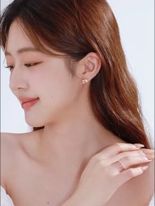 18K Saudi Gold Pawnable Heart Set Diamond Cross Full Diamond Earrings