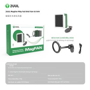 Máy Hút Khói Hàn Từ Tính 2UUL FE11 MagFan Đèn LED Lọc Than Hoạt Tính Đế Điều Chỉnh Đa Góc 5V Dùng Cho Sửa Chữa Điện