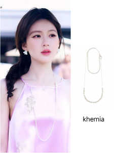 Liu Si Long Heavy Duty Lapped Matte Necklace Luxury Beaded Long Double Layered Stacking Chain Female Design Fashion Jewelry