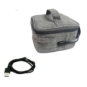 Electric USB Heating Lunch Box Insulation Bag Oxford Cloth for Picnic Camping Food Warmer Reusable Waterproof Grey for Adults Portable Oven