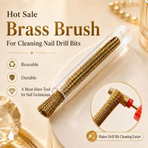 1Pc Nail Drill Bit Cleaning Brush Copper Wire Brush for Nail Drill Bits Manicure Pedicure Cleaning Tool