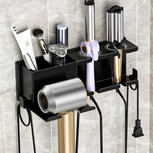 No Drill Hair Dryer Holder Bathroom Wall Mount Strong Load Support Moisture Resistant Rust Resistant Storage Rack 욕실 거치대