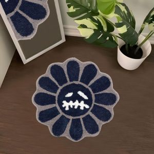 VIKAMA Gothic Sunflower Non-Slip Floor Mat Absorbent Bathroom Living Room Bedroom Bedside Carpet Home Decorative Rug