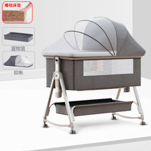 Portable Folding Baby Bed Multi-Functional Mobile Child Bed Newborn Childrens Large Bed Display Piece European Style Decor