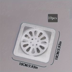 10/20/30pcs Disposable Shower Drain Hair Catcher Mesh Stickers Floor Drain Hair Filter Disposable Hair Catchers For Shower Fl