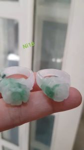 ✨💍✨Nhẫn Nữ mới chạm Bông Hồng Nổi màu Trắng Xanh nhẹ rất đẹp đá cẩm thạch tự nhiên Ni 18mm đeo tay xinh lắm chỉ có 399k/1 chiếc ạ