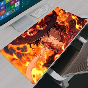 Bandai | One Piece Portgas·D· Ace Mouse Pad Notbook Large Keyboard NonSlip Rubber Computer Carpet Desk Mat PC Gamer MousePad Youth Gifts