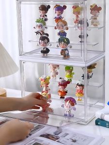 Stackable Acrylic Clear Mystery Box Display Stand Case Dust Proof Jasmine Bubble Matt Doll Toys Storage Organizer Box