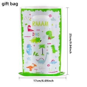 Dino Theme Birthday Child Gift Bag Party Decoration Goody Biscuit Loots Candy Bag Baby Shower Dinosaur Party Favors Supplies