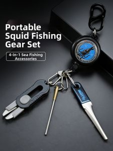 Portable Mini Squid Fishing Tackle Kit