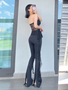 กางเกงโยคะทรงสลิมฟิตเอวสูง กางเกงออกกำลังกายสำหรับเต้นรำ ทรงขากระบอกยาว ทรงหลวม สไตล์สตรีท ผ้าไนลอน ยางยืด ผลิตในจีน