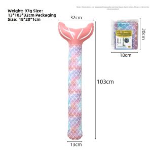 Inflatable PVC Animal Swim Stick Adult Pool Floating Noodle Cartoon Shark Dinosaur Unicorn Swimming Buoy Stick Water Sports