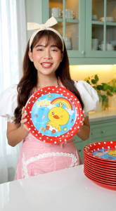 โปรสุดคุ้ม! ถาดเคลือบลายลิขสิทธิ์ Happy Duck Junior (12 ชิ้น/โหล) แบบกลม แบบเหลี่ยม พร้อมส่งในไทย