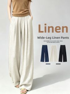Yuzhaolin | Summer Lightweight Flax Culotte Pants High Drape Classic Style