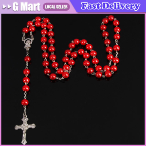 Vintage Rosary Beads Cross Jesus Crucifix Virgin Mary Pendant Chain Necklace Fashion Jewelry Gift