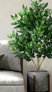 Kmitang | 42-64cm Tall Artificial Eucalyptus Plants Tropical Willow Tree Silk Oleaster Leaves For Home Office Garden Balcony Decoration