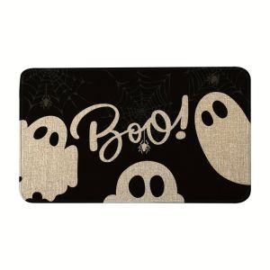 VIKAMA Halloween Ghost Welcome Doormat Non-Slip & Stain-Resistant Entryway Mat Decorative Rug for Porch Courtyard and Party