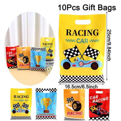 10/20/50pcs Racing Car Theme Gift Bags Race Car Party Favor Bags Candy Tote Bags for Racing Theme Birthday Party Supplies