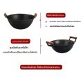 ZHONGFU | หม้อเหล็กหล่อสองหู ลายเต่า สไตล์คลาสสิก สำหรับทำอาหารและตุ๋นที่บ้าน. 